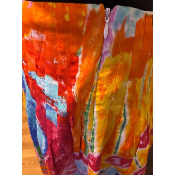Lauren Ralph Lauren Womens Multi-Color Abstract Pleated Artsy Skirt Sz 6 Boho - Picture 4 of 7